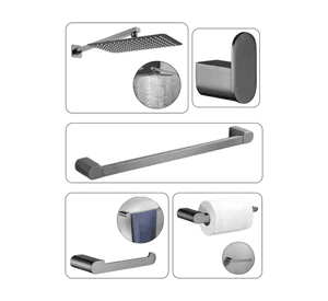 Kit Ducha Lluvia Gunmetal 30x20 Set Accesorios Ba o Kassel