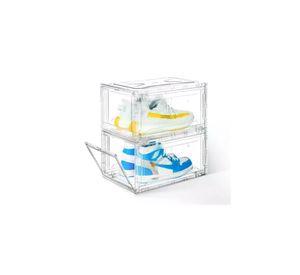 Caja organizadora transparente apilable para zapatos