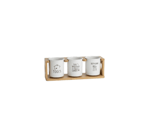 Set Organizador Cubiertos Utensilios Moderno 3 Pzas Jhn