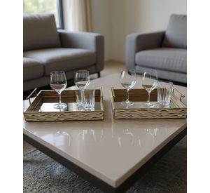 Set 2 Bandejas Decorativas Diseño Elegante Funcional Jhn