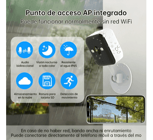 Cámara de Seguridad Wifi Exterior 3mp Ip Alarma Color Max