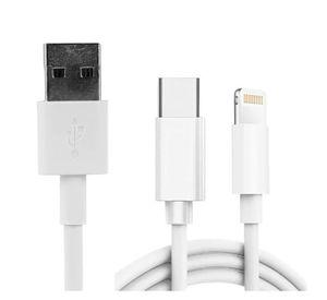 CABLE USB 2 EN 1 USB A TYPE -C LIGHTNING 5A FAST CHARGE 1M