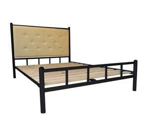 Cama 2 Plazas Negro Respaldo Camel