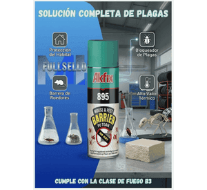 Espuma Poliuretano Akfix 895 Barrera Anti Plagas Y Roedores