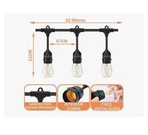 Guirnalda Luces Led 10metros 20ampolletas Exterior Interior
