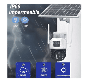 Cámara de Seguridad Solar 4g Doble Lente + Chip de Lite