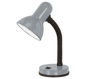 LAMPARA ESCRITORIO BASIC ACERO PLATA 1X60W E27 COD.90977