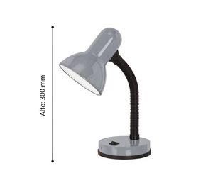 LAMPARA ESCRITORIO BASIC ACERO PLATA 1X60W E27 COD.90977