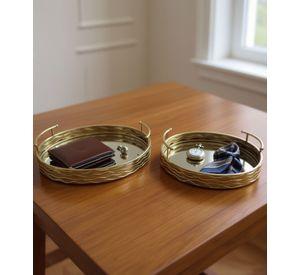 Set 2 Bandejas Decorativas Funcional Diseño Elegante Jhn