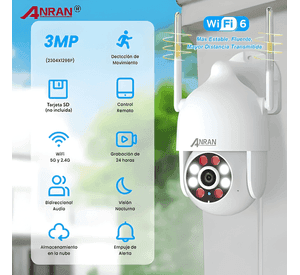 Anran 2pcs 5g Cámara de Seguridad Exterior Wifi Ip Hd Ultra