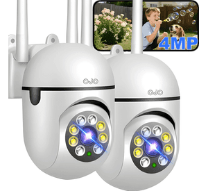 Ojo® 2pcs 4mp Cámara de Seguridad Wifi Camara Vigilancia Max
