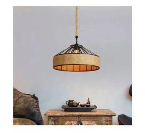 Lampara Colgante Rustica Cuerda Cañamo Vintage Lau