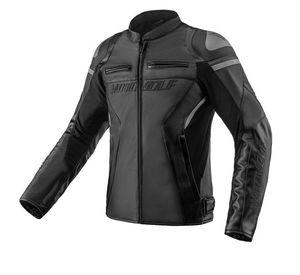 Chaqueta De Cuero Clásica Para Motocicleta Con Protecciones Motowolf JM2