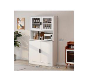Mueble De Cocina De Pata Multifuncional 80x32x182cm Blanco