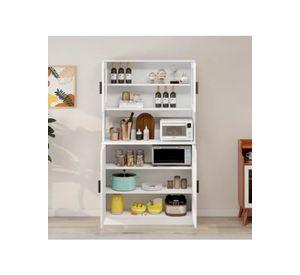 Mueble De Cocina De Pata Multifuncional 80x32x182cm Blanco