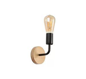 Aplique lámpara de madera, porta luces, color negro/madera