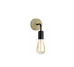 Aplique lámpara de madera, porta luces, color negro/madera