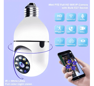 Camara Ip Ampolleta Motorizada 360° E27 1080p