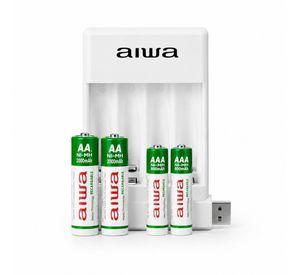 Cargador USB Para Pilas AA AAA Aiwa Con 4 Pilas Recargables