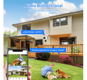 Atsg® Doble Lente Camara Seguridad Exterior 8mp Impermeable