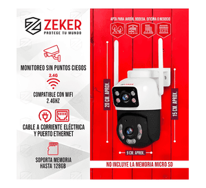 Pack X3 Cámara de Seguridad 2.4g Zeker Doble 4mp