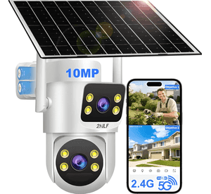 2nlf® 10MP Solar Cámara de Seguridad Wifi Exterior Doble