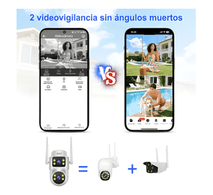 2nlf® 10MP Solar Cámara de Seguridad Wifi Exterior Doble
