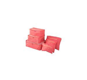 Set 6 organizadores de equipaje de viaje bolsa ropa interior rosado