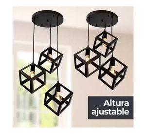 Lámpara Colgante Moderno Elegante Estilo Cubos Vintage Jaula