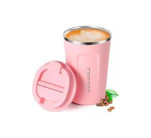 Termo para café, vaso térmico, mug, 380 ml, 13 oz, color rosado