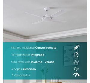 Ventilador Techo Bondi control remoto invierno verano giro reversible