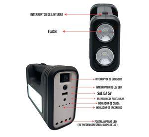 Kit Solar De Emergencia Recargable Portátil Led + Ampolletas + Panel