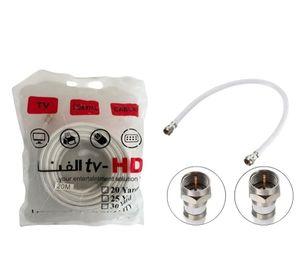 Rollo Coaxial RG-6 20m con Terminales Blanco