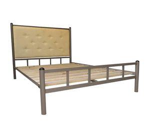 Cama 2 Plazas Castaño Respaldo Camel