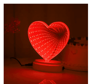 Lampara Corazon 3D Dormitorio escritorio adorno