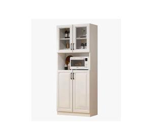 Mueble De Cocina De Pata Estante Con Vidrio 60x36x176cm Color Blanco