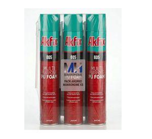 Pack 3 Espuma Poliuretano Akfix 805 750ml Manual Multiuso