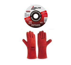 Guantes Soldador Rojo Regalo Disco De Corte 4 1 2 1mm Rojo
