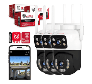 Pack X3 Cámara de Seguridad 2.4g Zeker Doble 4mp II