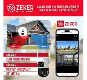 Pack X3 Cámara de Seguridad 2.4g Zeker Doble 4mp II
