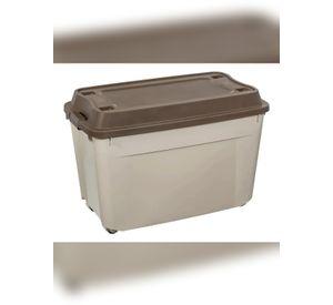 Caja Baul 210 Litros Reyplast Color Beige tapa Cafe
