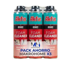 Pack X3 Limpiador Espuma Poliuretano Akfix 800c