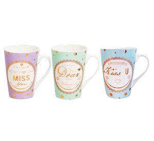 Set 3 mugs colores pasteles 400 ml