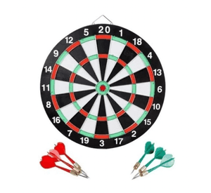 Tablero Tiro Al Blanco Reversible 42 Cm 6 Dardos