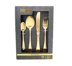 SET CUBIERTOS KEEP GOLD 16 PCS.
