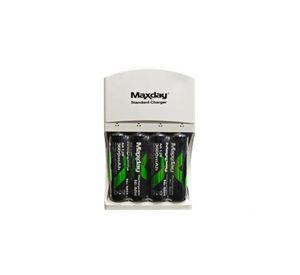 Cargador Universal Maxday 4 Baterías AA Recargables 4800mAh