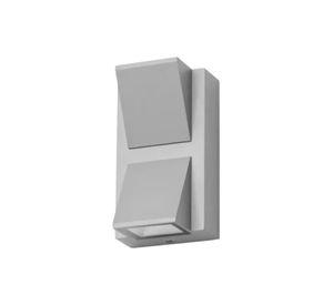 Aplique LED doble, 2x5W, luz cálida 3000K, color gris