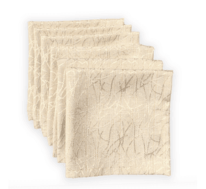 JUEGO DE 6 SERVILLETAS DE TELA 40X40 BEIGE
