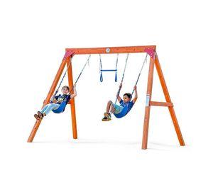 Columpio de madera exterior para niños