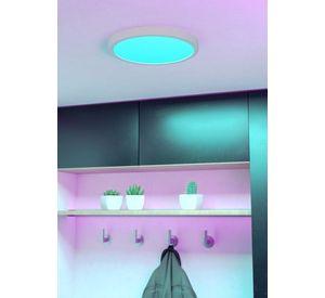 Foco Plafon Led Sobrepuesto Fueva 6 Z Blanco Regulable RGB Control Remoto 28cm 14w Interior Exterior